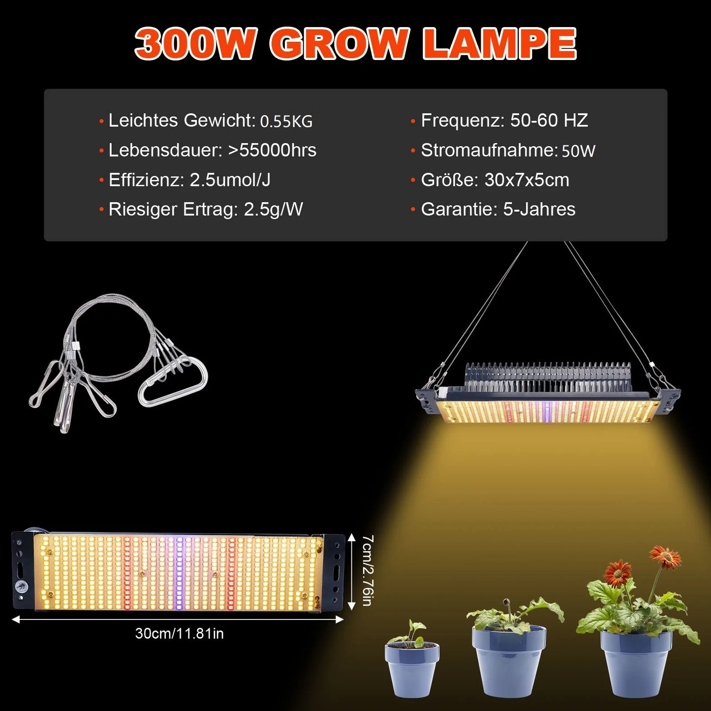 Led Grow Light 300W Full spectrum Phytolamp for Indoor Plants Growbox Growtent Greenhouse Hydroponics Seedlings Vegs Flower