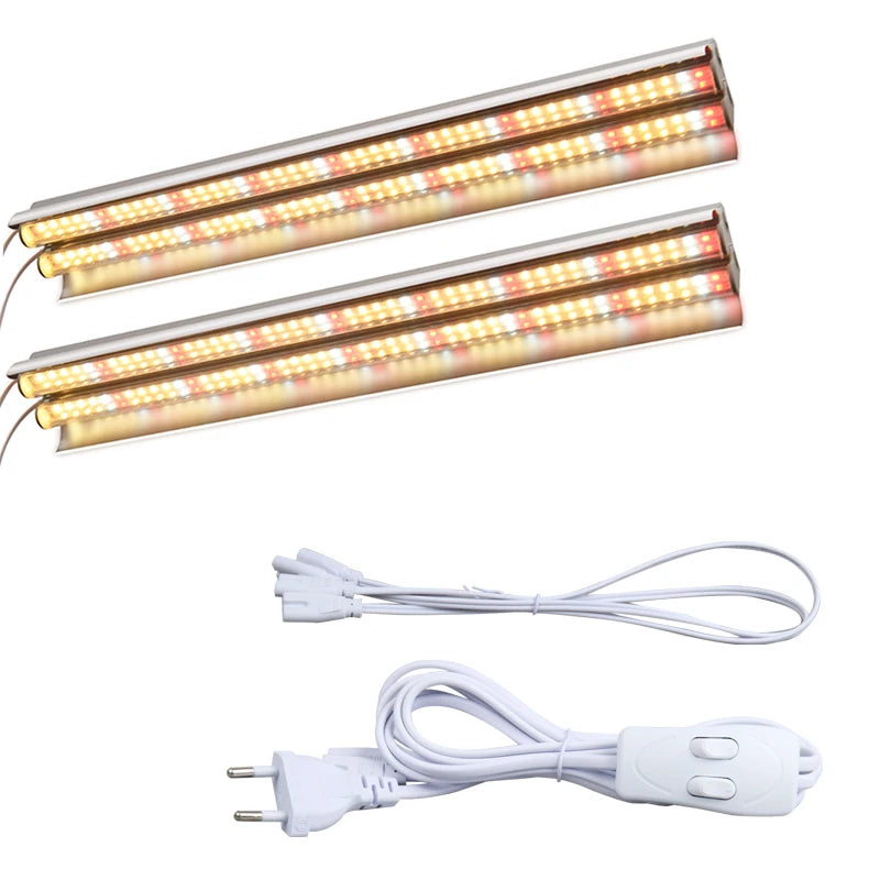 LED Grow Lights 200W Full Spectrum Growing LED Lamp Lighting 50cm Double Tube Plant Chandelier for Hydroponic Indoor Plants