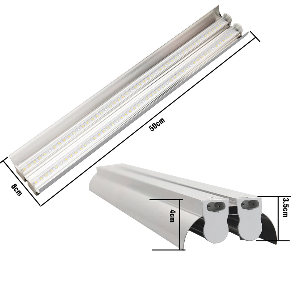 LED Grow Lights 200W Full Spectrum Growing LED Lamp Lighting 50cm Double Tube Plant Chandelier for Hydroponic Indoor Plants