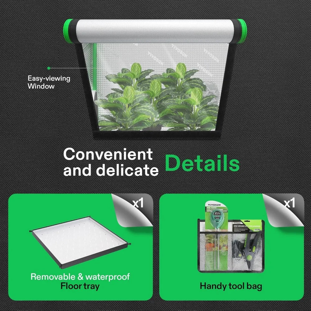 x5 Grow Tent with Window & Floor Tray for Indoor Plants | Hydro ATL