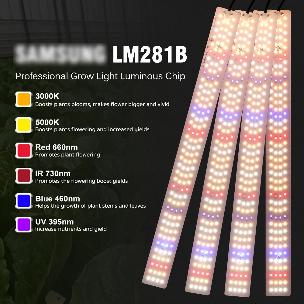Led Grow Light Full Spectrum LM281B 100W 200W Growing Lamp with Dimmable Switch for Indoor Plants Greenhouse Seedling Hydroponic