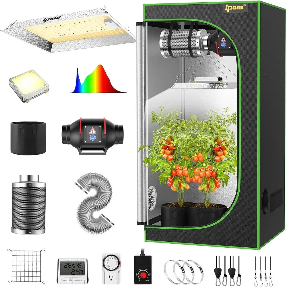 Grow Tent Kit Complete 2x2 ft LED Grow Light Dimmable | Hydro ATL