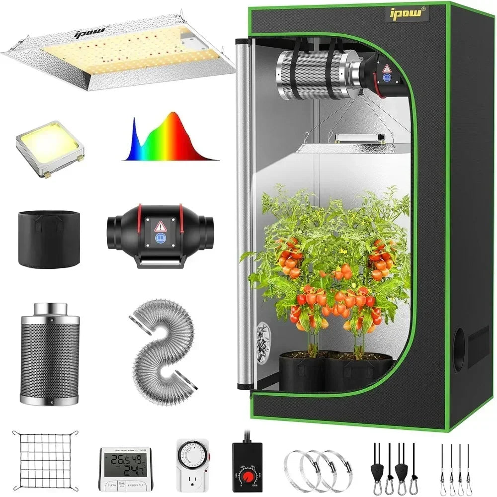 Grow Tent Kit Complete 2x2 ft LED Grow Light Dimmable | Hydro ATL