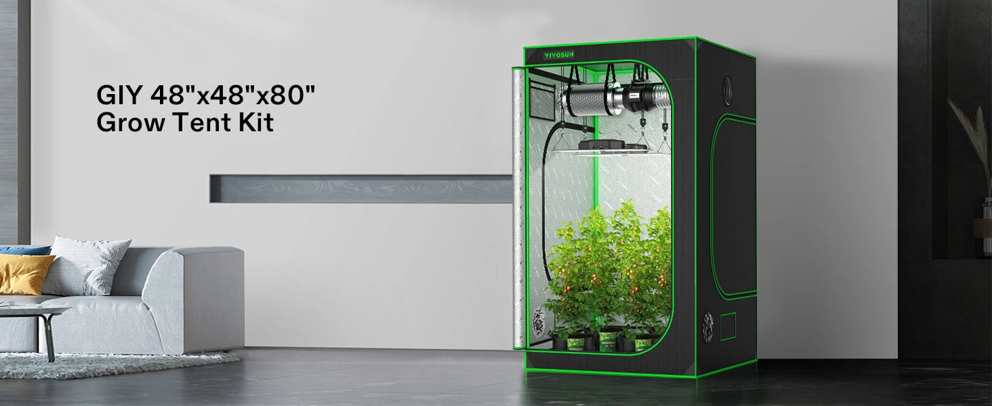 4x4 ft Grow Tent Kit with 6" Inline Fan & LED Lights | Hydro ATL