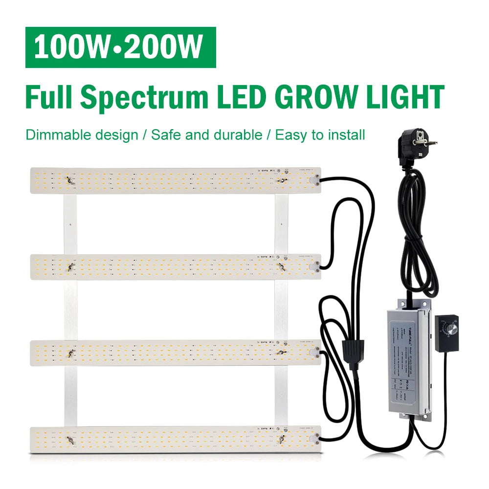 Led Grow Light Full Spectrum LM281B 100W 200W Growing Lamp with Dimmable Switch for Indoor Plants Greenhouse Seedling Hydroponic