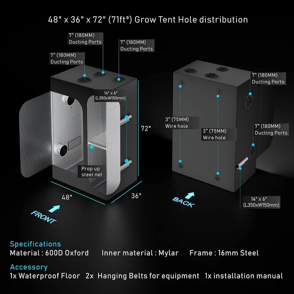 Mylar Canvas Reflective Room Box Growing Tents for Indoor | Hydro ATL