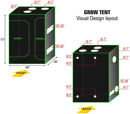  Growbox 2-in-1 600D Grow Tent Kit for Indoor Plants | Hydro ATL