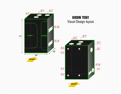 Growbox 2-in-1 600D Grow tent Complete kit Indoor