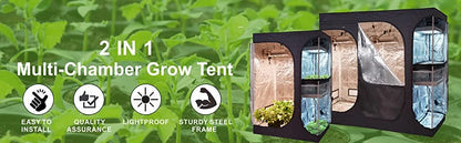 Growbox 2-in-1 600D Grow tent Complete kit Indoor