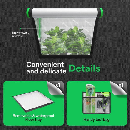 x5 Grow Tent with Window & Floor Tray for Indoor Plants | Hydro ATL
