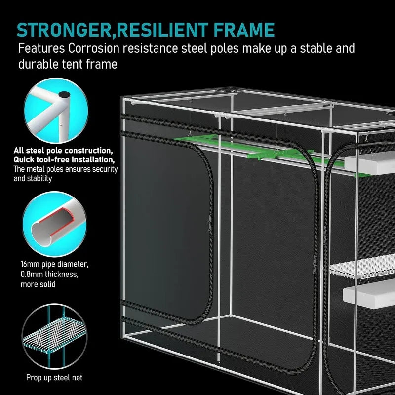 2-in-1 108"x48"x80" Grow Tent Reflective Mylar Canvas | Hydro ATL