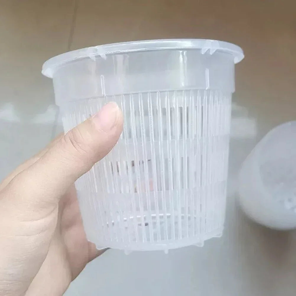 5pcs Orchid Dirt Pot With Saucers Plastic Drainage | Hydro ATL