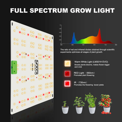 YXO 65W 120W Full Spectrum LED Grow Light LM301H EVO Full Spectrum Phyto Lamp For Hydroponic Plant Growth Lighting VEG BLOOM