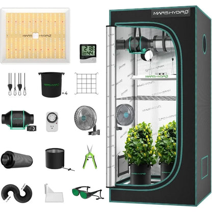 3x3 Grow Tent Kit 150W TS1000 Dimmable Full Spectrum | Hydro ATL