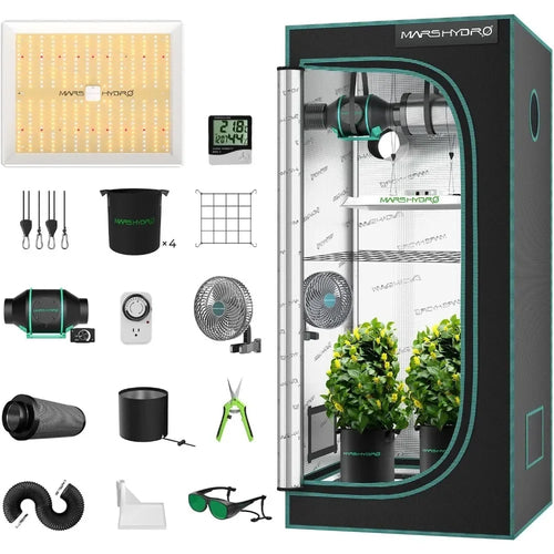 3x3 Grow Tent Kit 150W TS1000 Dimmable Full Spectrum | Hydro ATL