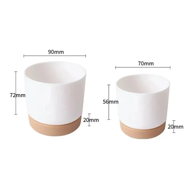 Small White Plastic Flower Dirt Pot for Plants | Hydro ATL