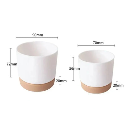 Small White Plastic Flower Dirt Pot for Plants | Hydro ATL