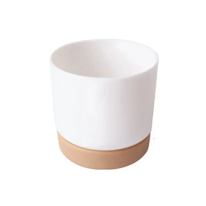 Small White Plastic Flower Dirt Pot for Plants | Hydro ATL