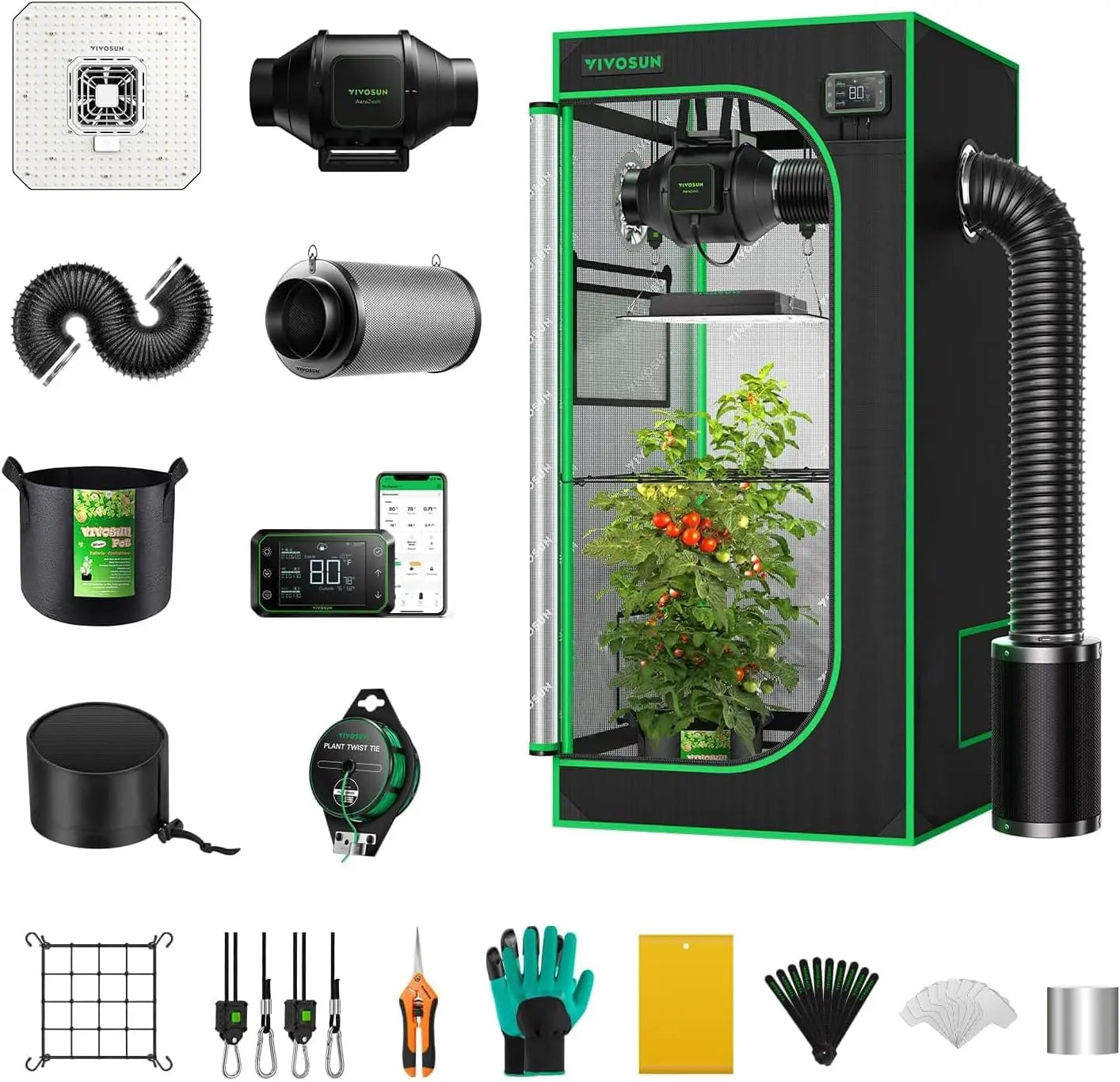 2x2 WiFi-Integrated Grow Tent Kit with Auto Ventilation | Hydro ATL