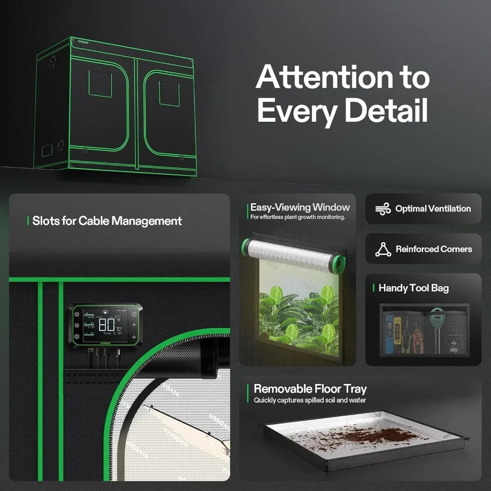 4x8 Grow Tent 96"x48"x80" Mylar with Window & Tray | Hydro ATL