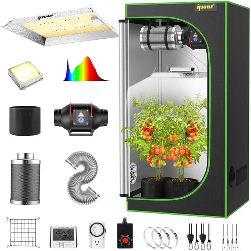 Grow Tent Kit Complete 2x2 ft LED Grow Light Dimmable | Hydro ATL