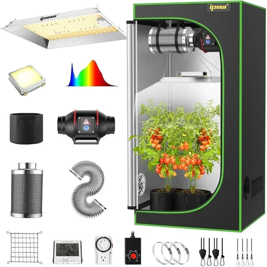 Grow Tent Kit Complete 2x2 ft LED Grow Light Dimmable | Hydro ATL