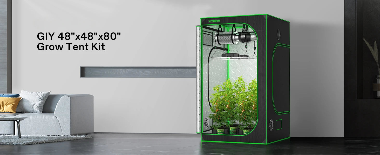 4x4 ft Grow Tent Kit with 6" Inline Fan & LED Lights | Hydro ATL